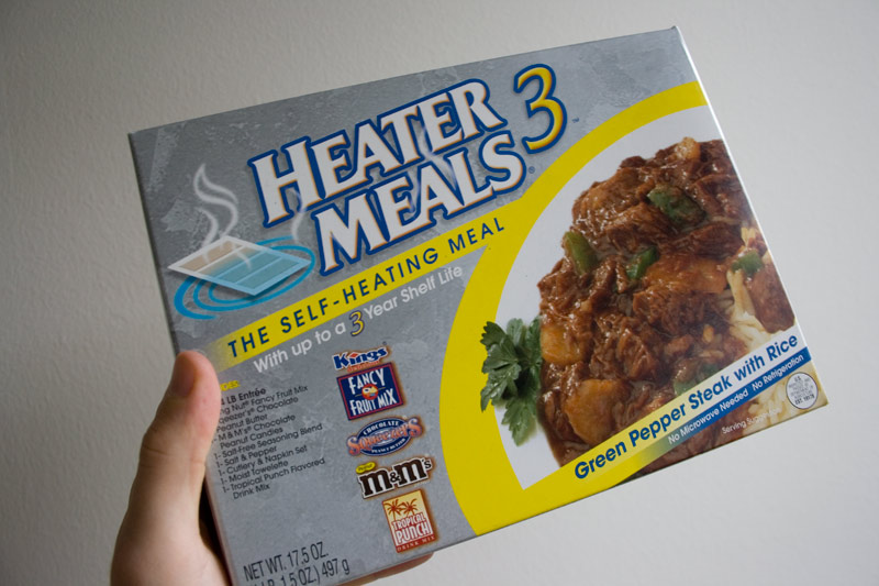 Illustration for article titled Food Heat Thyself! Eating a Day's Worth of Self-Heating Rations
